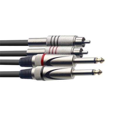 Cavo audio 1,5m 2xRca M/2xJack 6,3 M MO