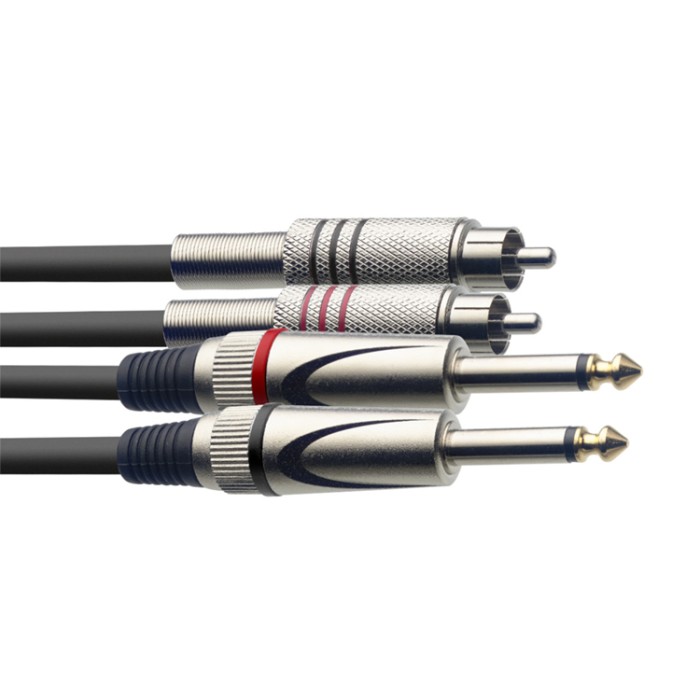Cavo audio 1,5m 2xRca M/2xJack 6,3 M MO