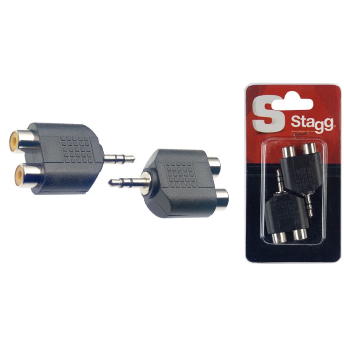 Adattatore 2xRca F/1xJack 3,5 M ST Cnf.2pcs