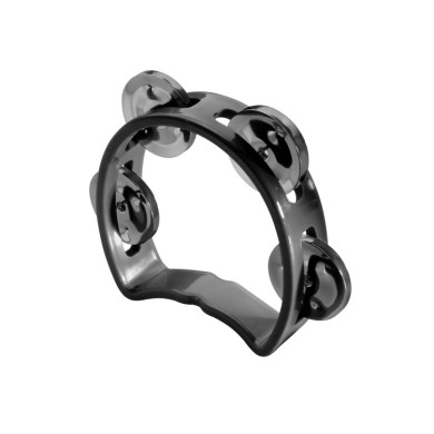 Mini-tamburello 1/2 luna 4 sonagli nero