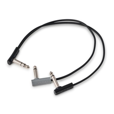 Flat Patch Y Splitter Cable Black 30cm