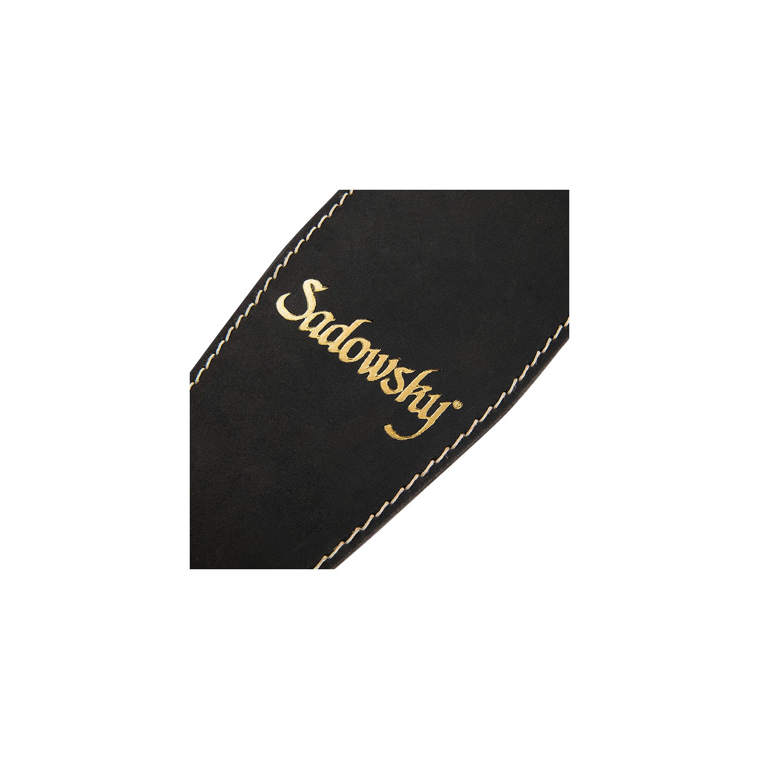 Tracolla 3,5 in pelle nero logo gold