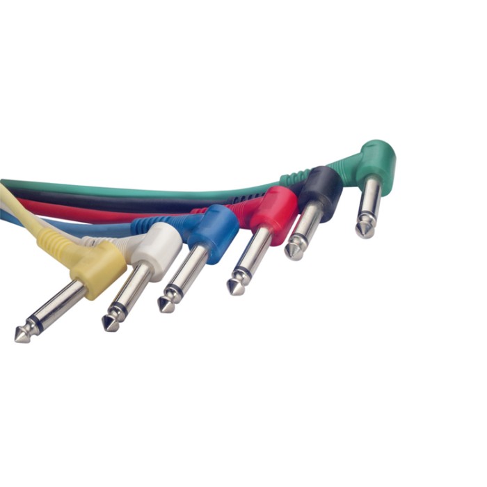 Set 6 cavi 0,10m Jack 6,3 M MO 90/Jack 6,3 M MO 90