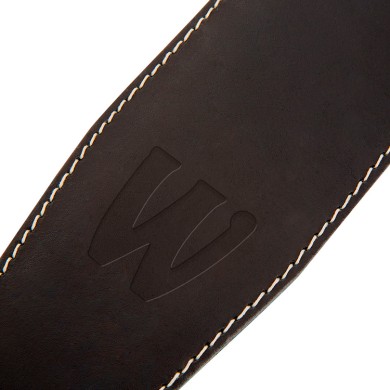 Tracolla 3,5 in pelle nero logo