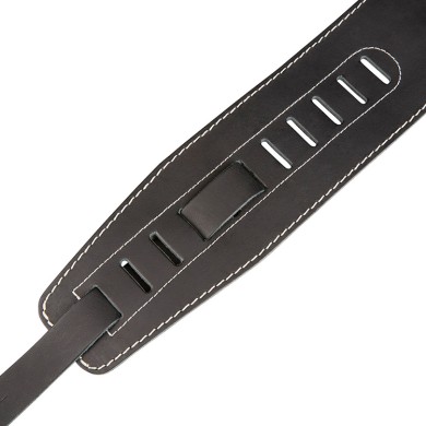 Tracolla 3,5 in pelle nero logo