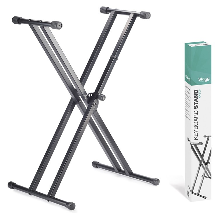 Supporto doppia X nero da assemblare per tastiera