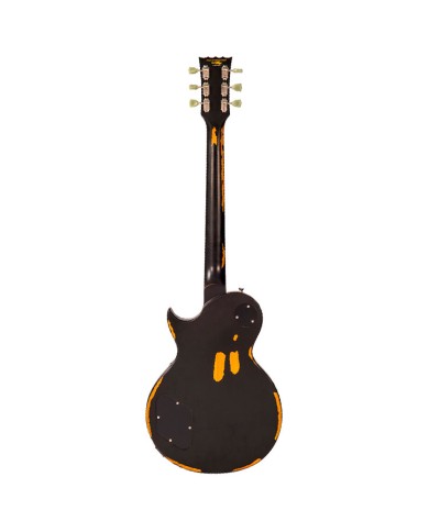 V100 ICON Distressed Black Over Sunburst
