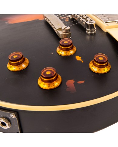 V100 ICON Distressed Black Over Sunburst