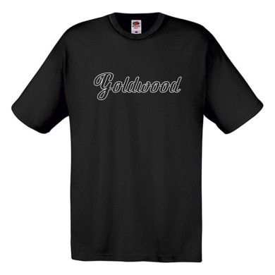 T-Shirt GoldWood nera - Logo grande e bianco Tg.L