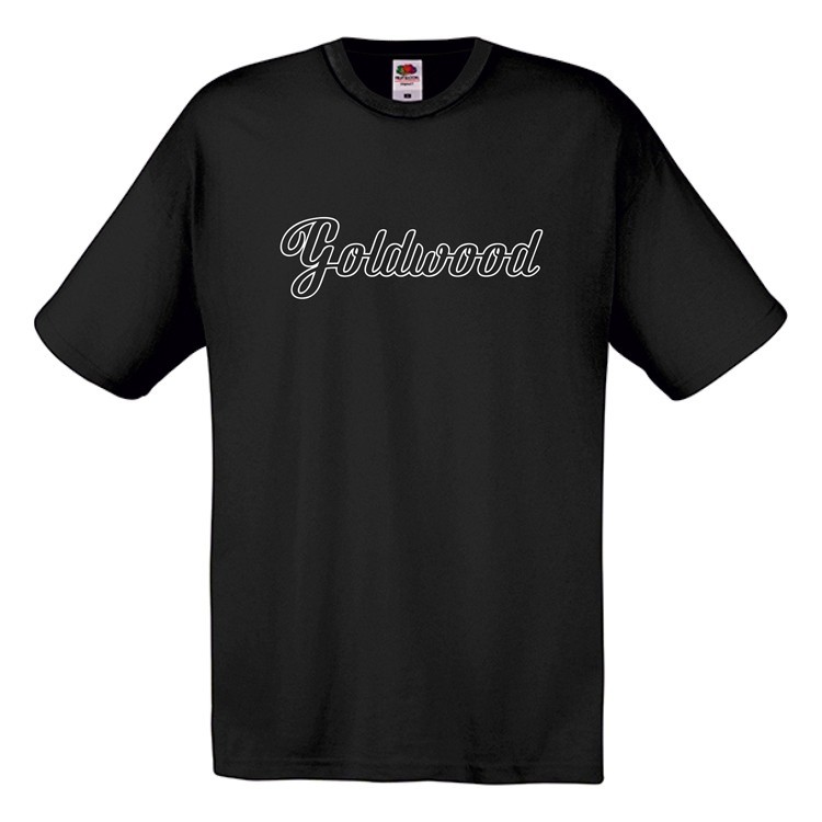 T-Shirt GoldWood nera - Logo grande e bianco Tg.L