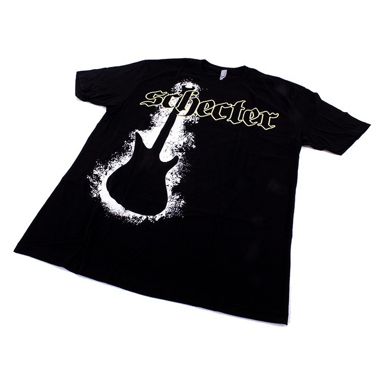 T-Shirt Schecter nera thrashed avenger Tg.L