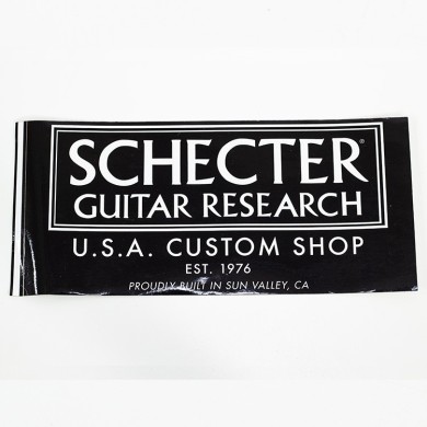 Adesivo nero Schecter con logo bianco