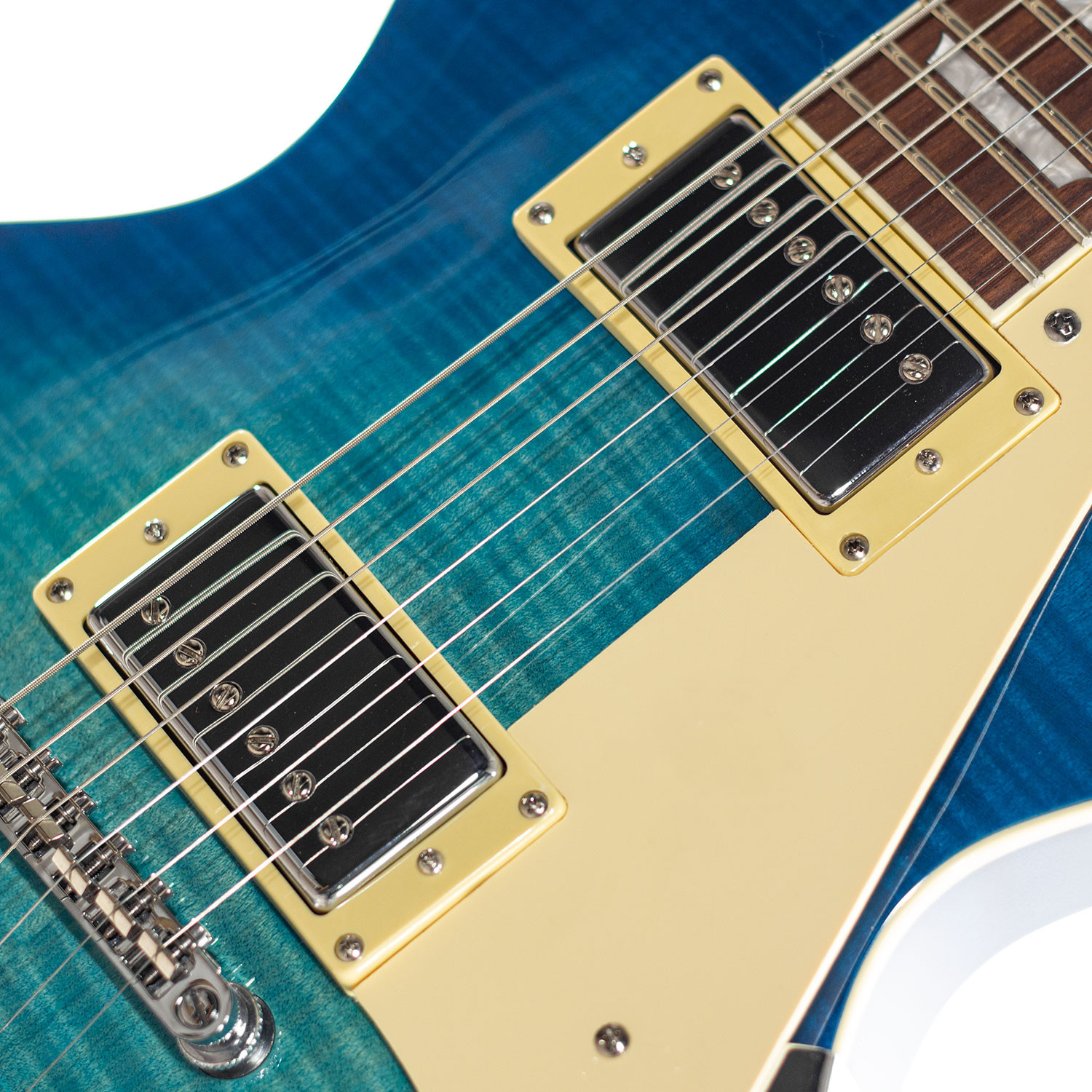 LP Style Flame Ocean Blue Burst