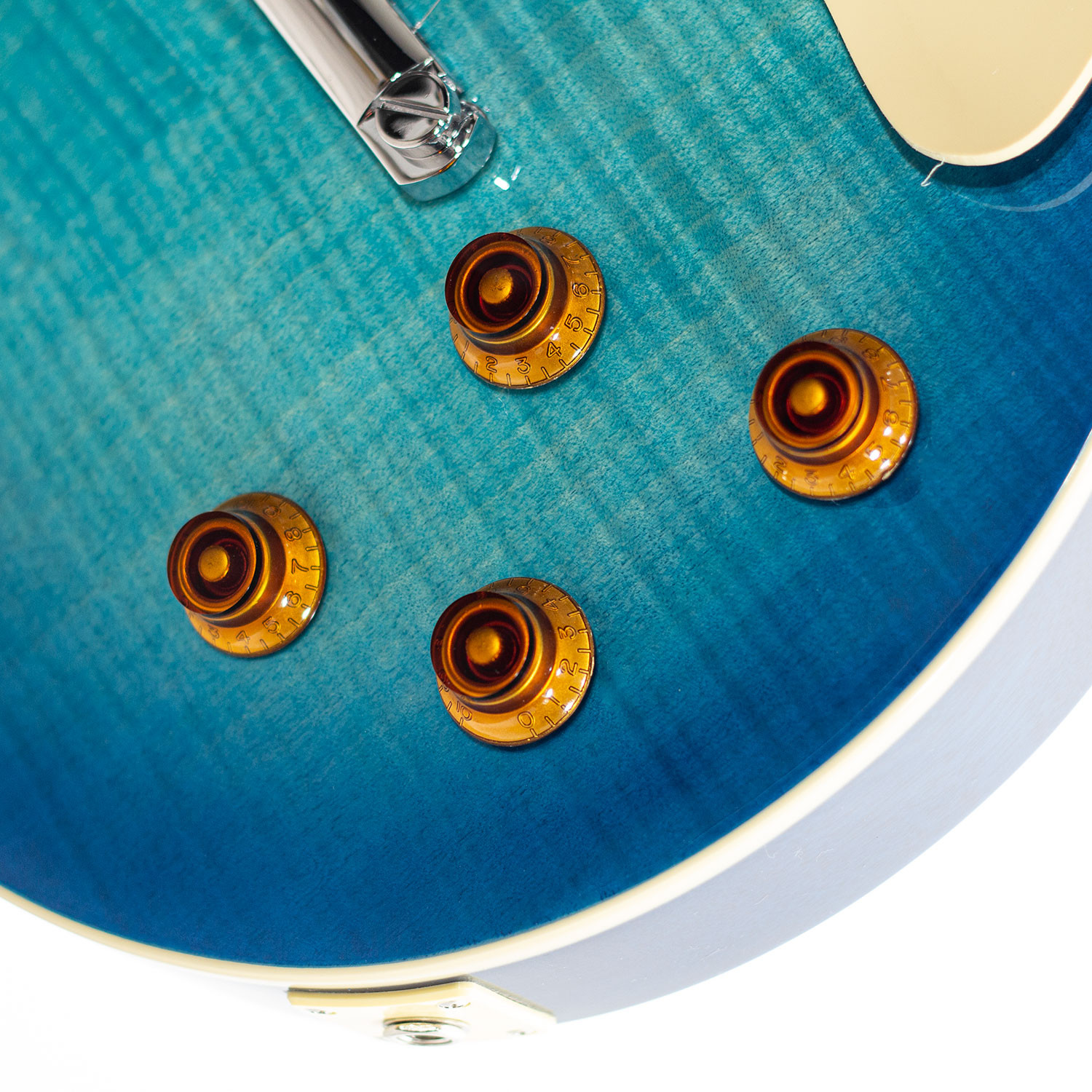 LP Style Flame Ocean Blue Burst