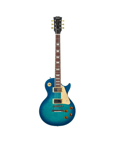 LP Style Flame Ocean Blue Burst