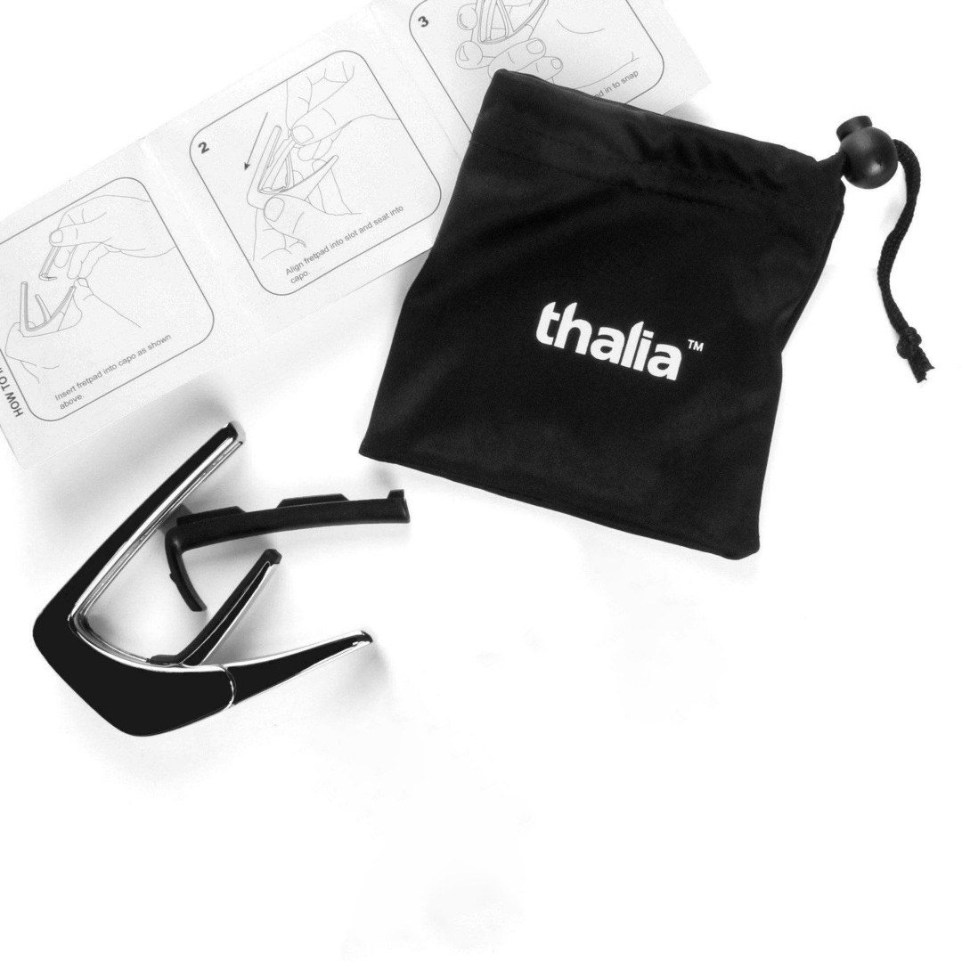 Capotasto black chrome inserto santos rosewood