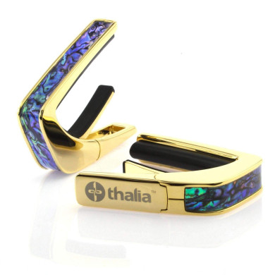 Capotasto gold 24k inserto blue abalone