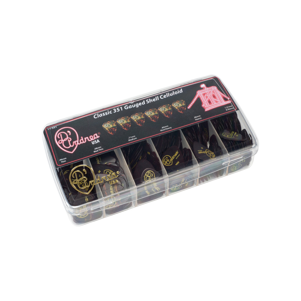 Box plettri Celluloid Shell 432pcs