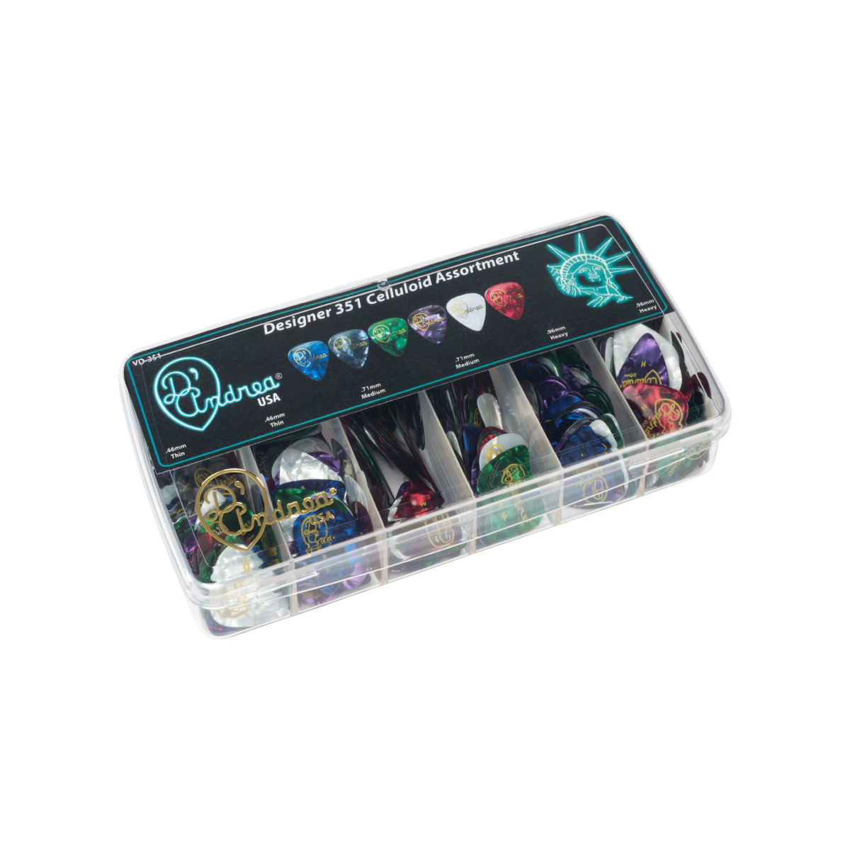 Box plettri Celluloid Designer 432pcs