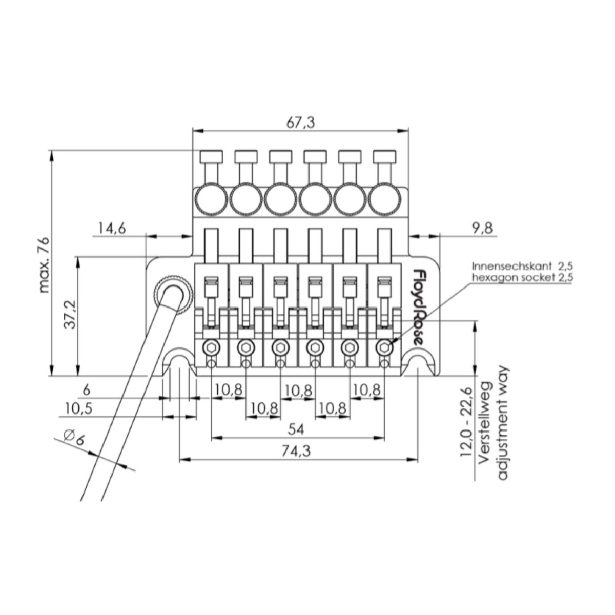Floyd Rose FRT100 Original Tremolo Chrome