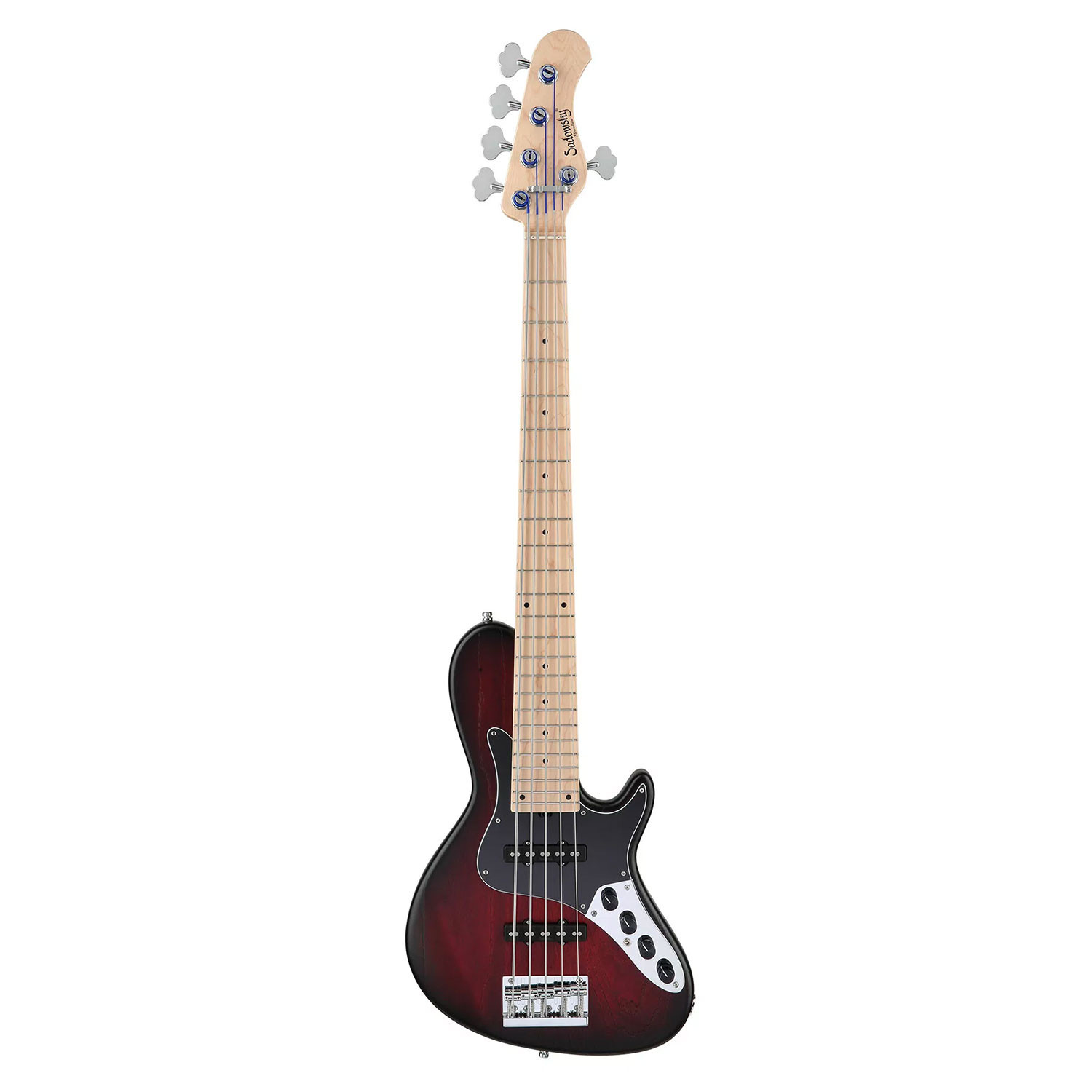 MetroLine JJ Bass 5 24 Single Cut Burgundy Satin