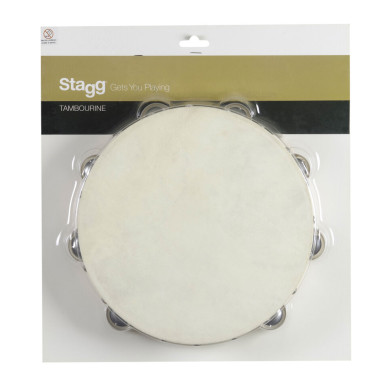 Tamburello 10 con pelle e 2 file sonagli