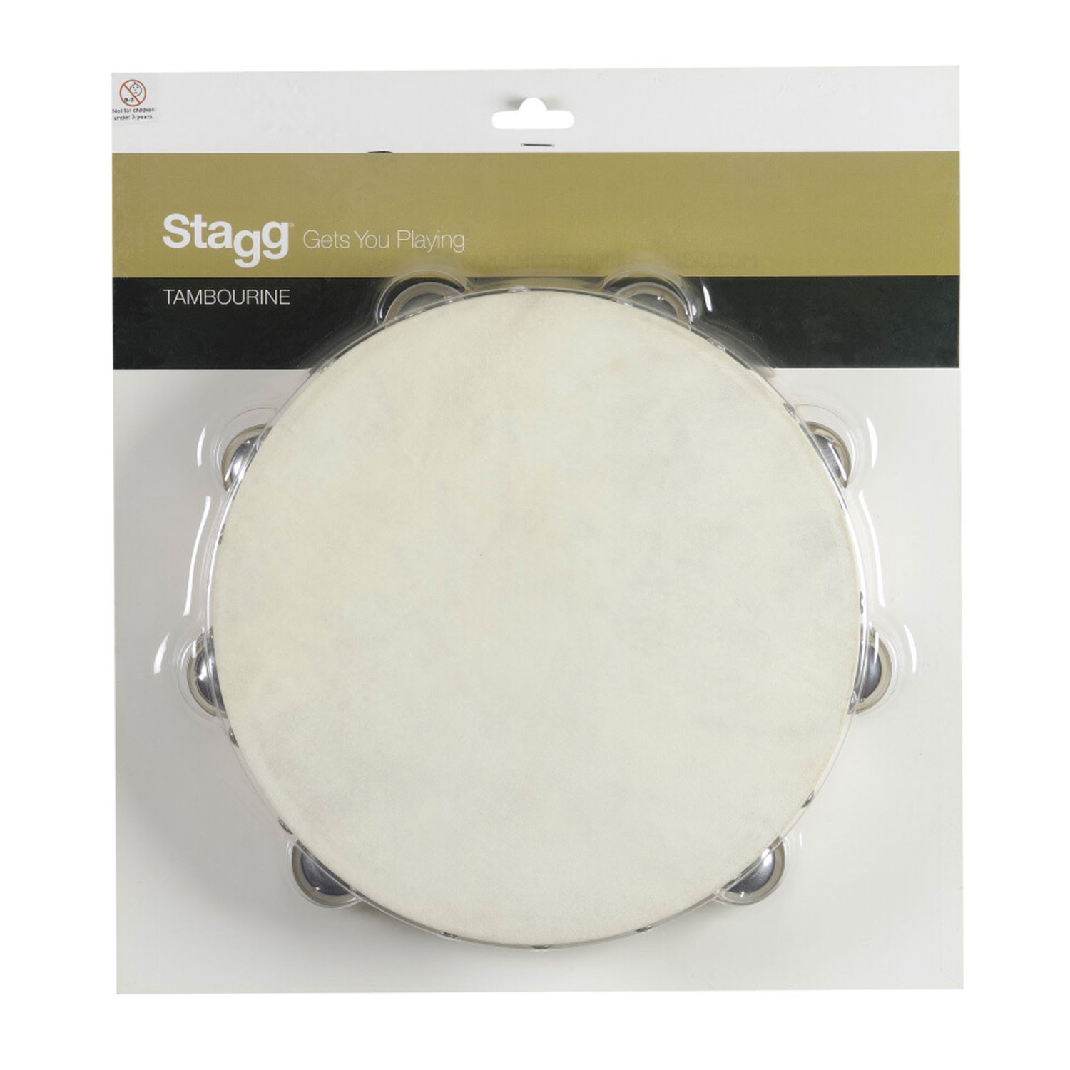 Tamburello 10 con pelle e 2 file sonagli