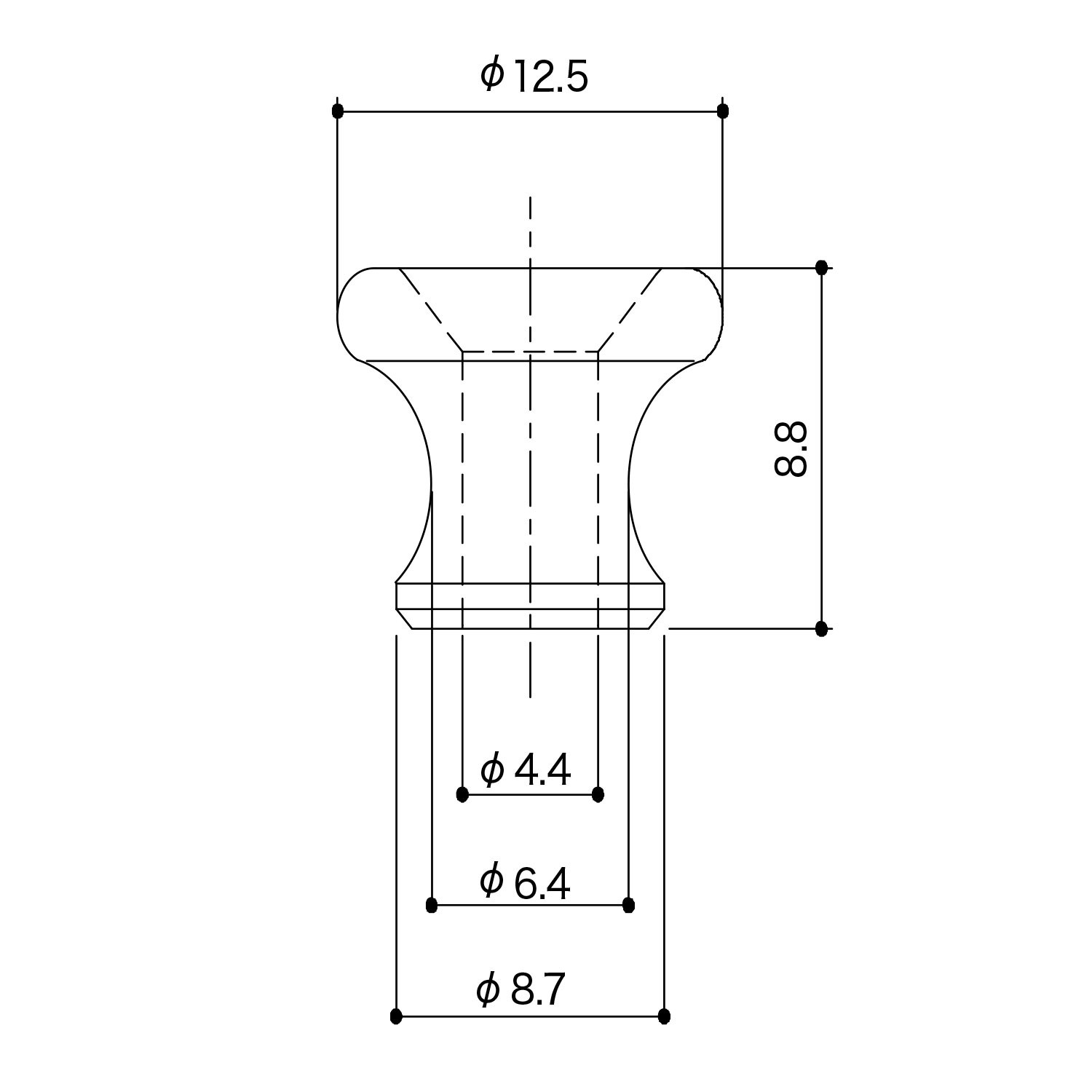 Bottoni Tracolla 12,5mm Chrome Set 2pcs