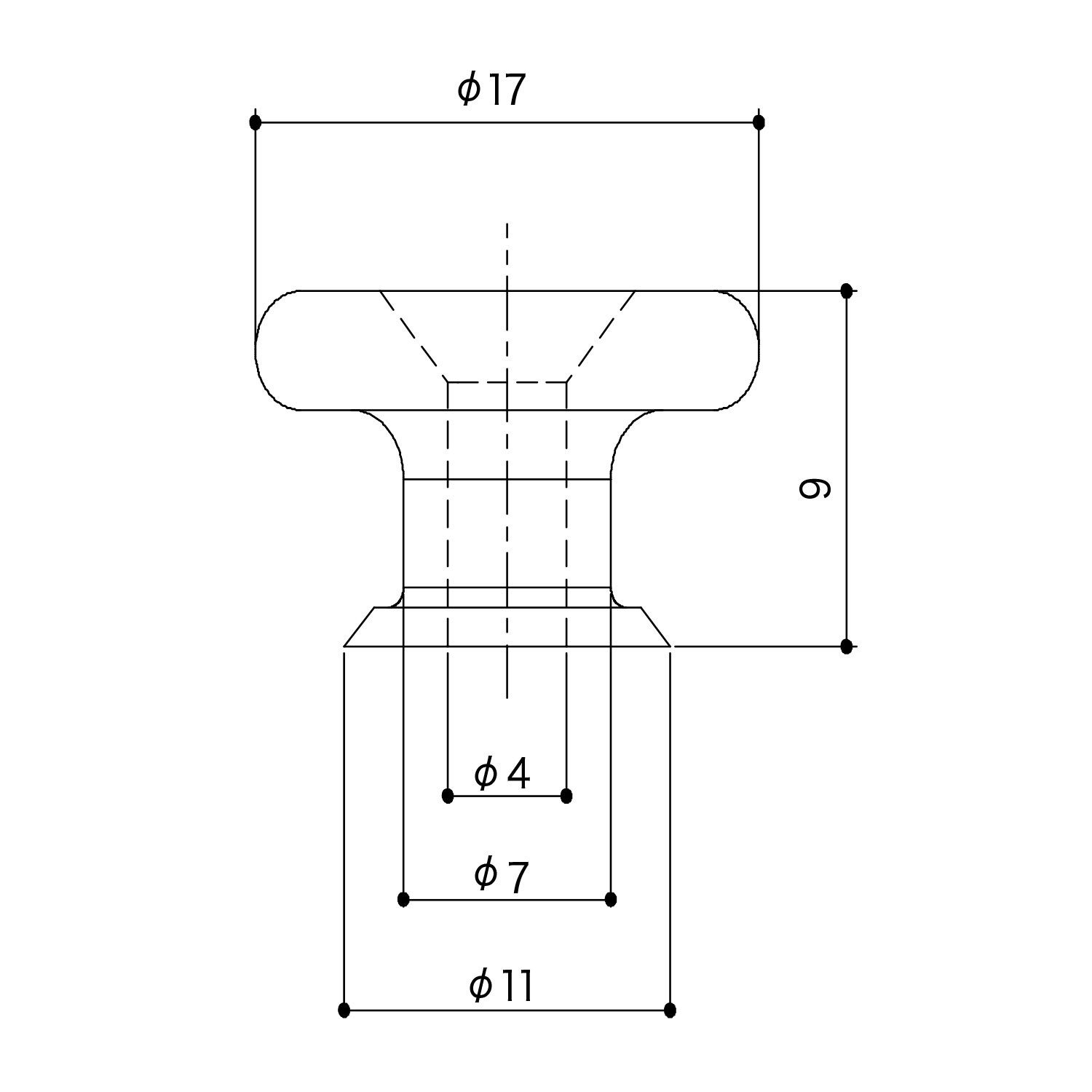 Bottoni Tracolla 17,0mm Black Set 2pcs