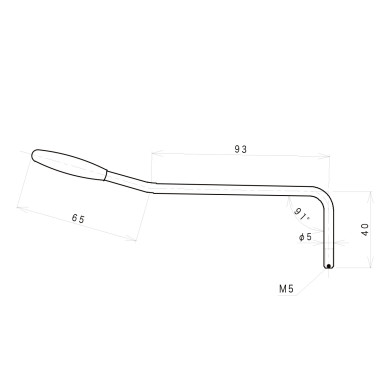 Leva Tremolo 5,0mm vite Black Chrome