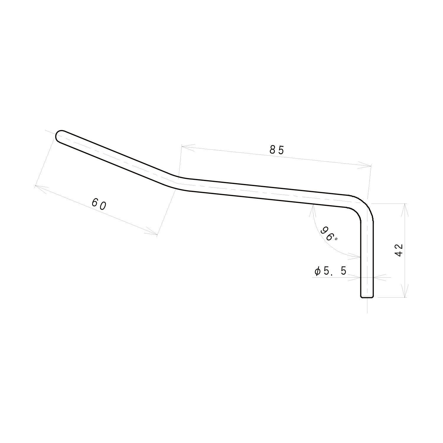 Leva Tremolo 5,5mm baionetta Black Chrome