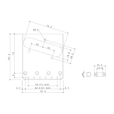 Ponte Fisso Tele Style 6 Corde Chrome