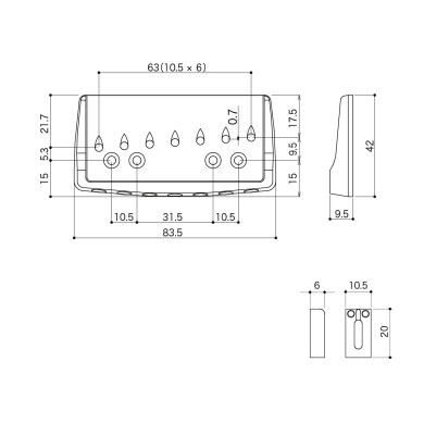 Ponte Fisso 7 Corde Chrome