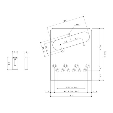 Ponte Fisso Tele Style 6 Corde Lefty Chrome
