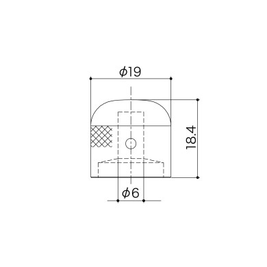 Potentiometer Knob 19mm Skull Black