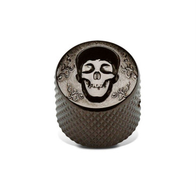 Potentiometer Knob 19mm Skull Black Chrome