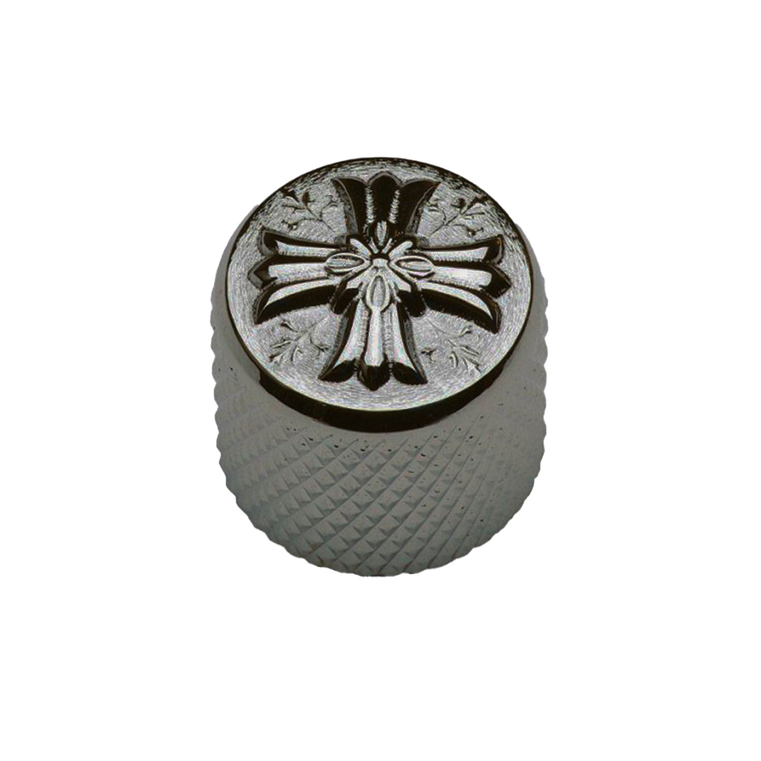 Potentiometer Knob 19mm Cross Black Chrome