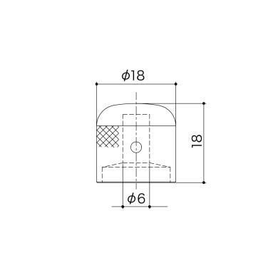 Potentiometer Knob 18mm Black Chrome