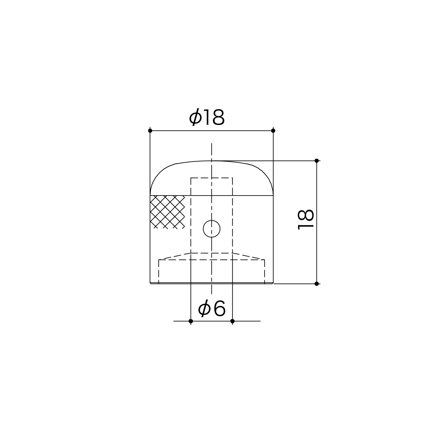 Potentiometer Knob 18mm Black Chrome