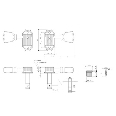 Meccaniche MG 3L+3R Nickel
