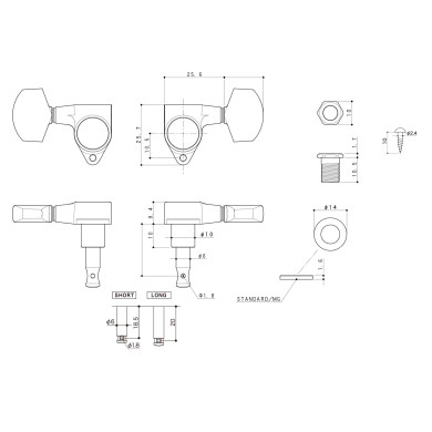Meccaniche Locking 3L+3R Chrome