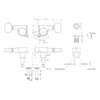 Meccaniche Locking 6R Lefty Chrome