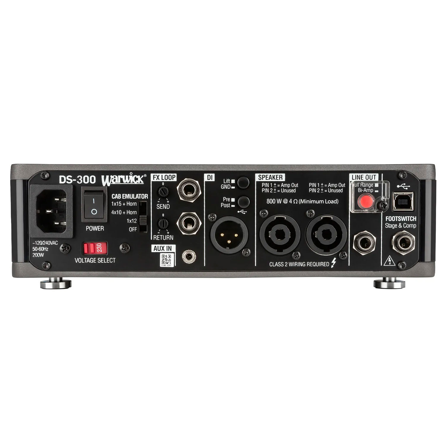 Double Stage Bass Amp Head 300W con USB