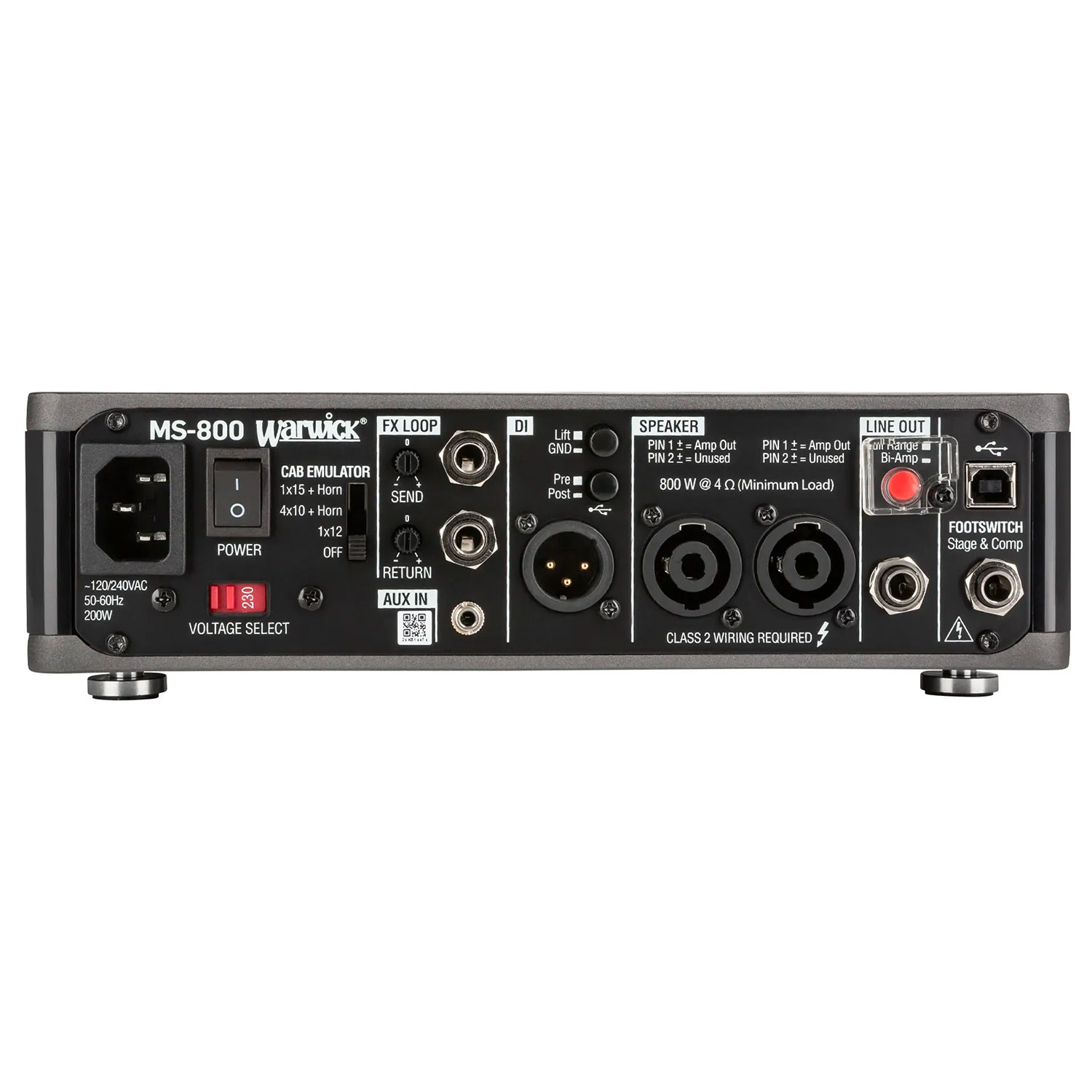 Multi Stage Bass Amp Head 800W con USB