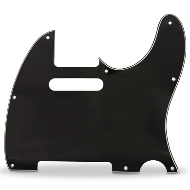 Pickguard 62 Tele Style 3ply 8 hole black