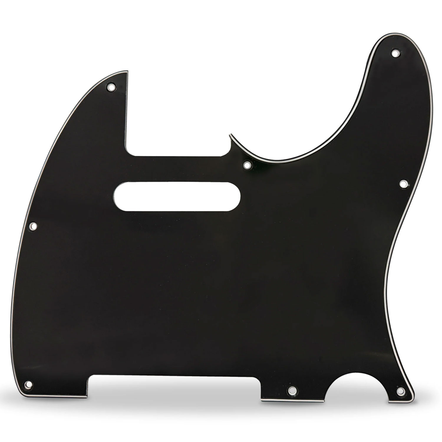 Pickguard 62 Tele Style 3ply 8 hole black