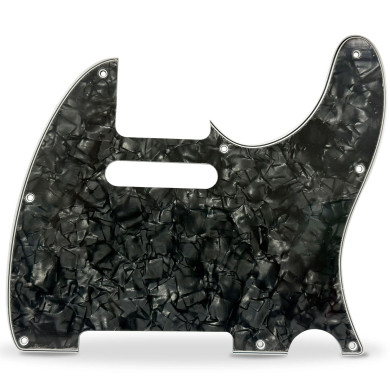 Pickguard 62 Tele Style 4ply 8 hole black pearl