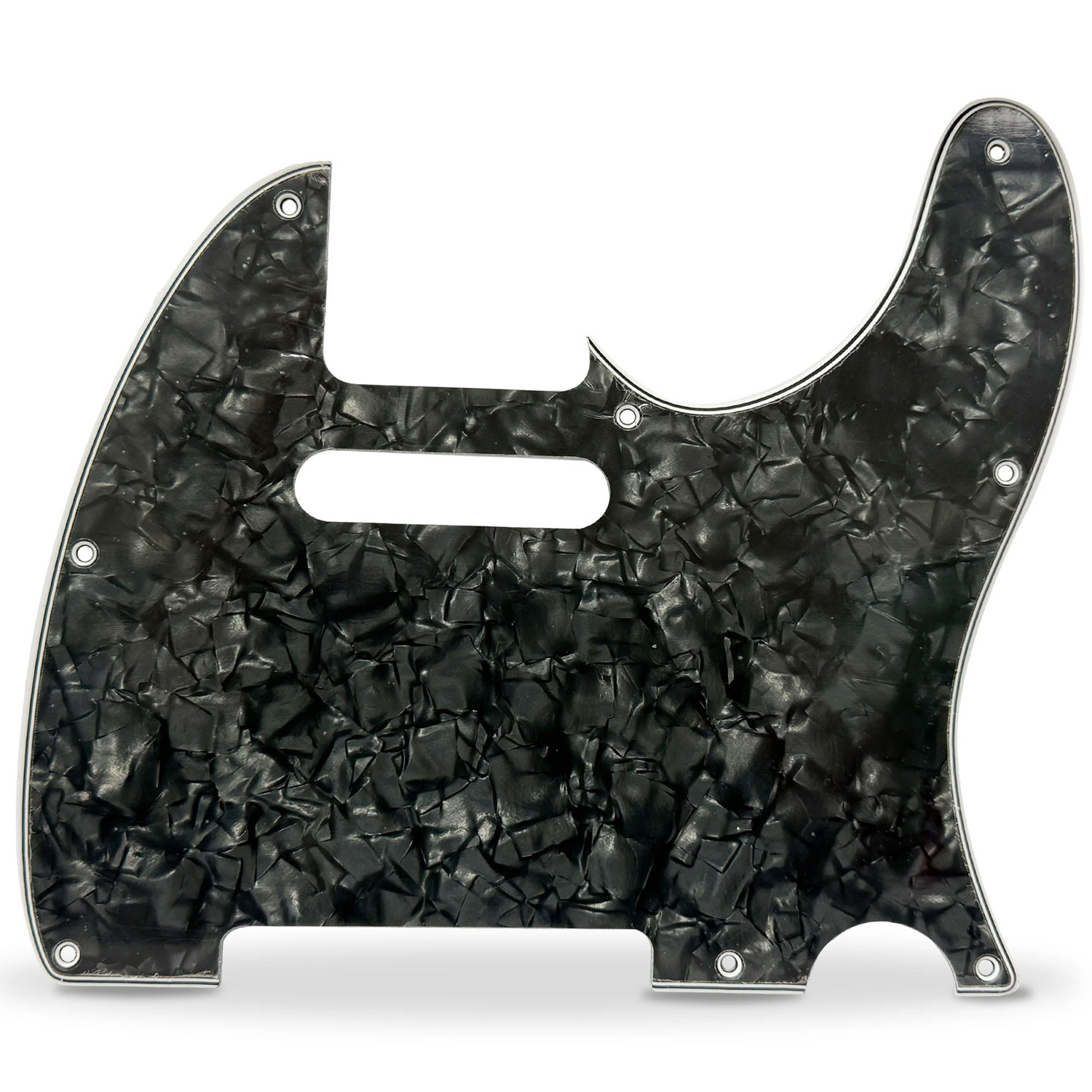 Pickguard 62 Tele Style 4ply 8 hole black pearl