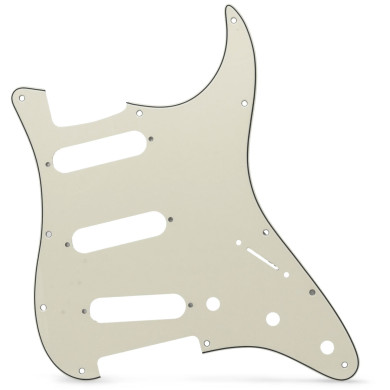 Pickguard Strat Style 3ply 11 hole aged white