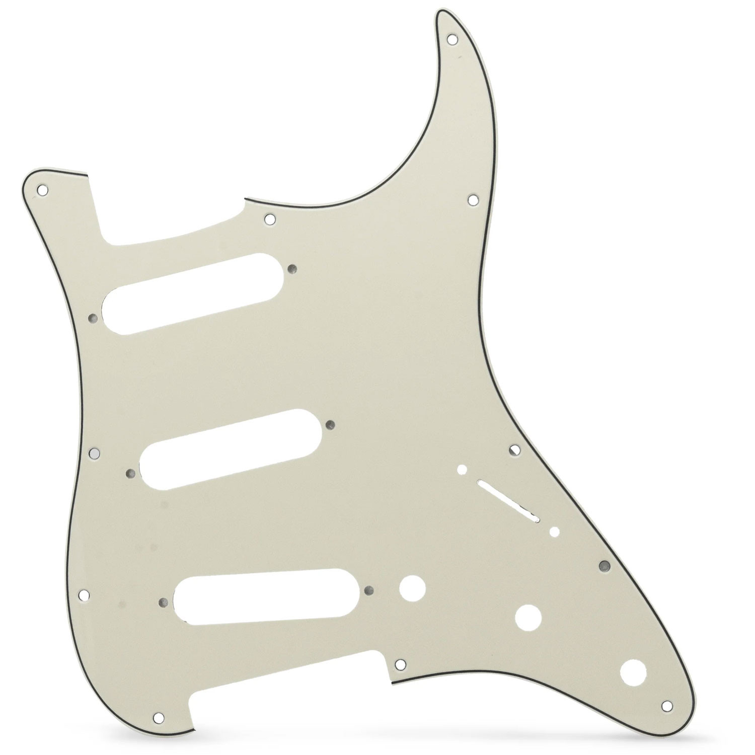 Pickguard Strat Style 3ply 11 hole aged white